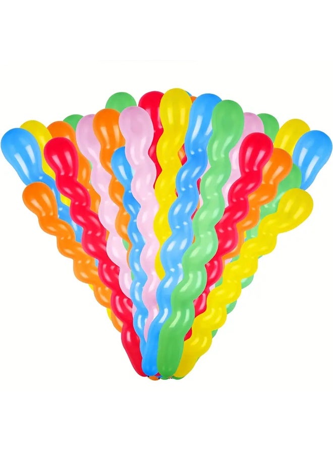 زيمي [100 قطعة من البالونات الملتوية الحلزونية الملونة] عبوة من 100 بالونة ملتوية حلزونية متعددة الألوان من اللاتكس - ألوان قوس قزح متنوعة مقاس 40 بوصة لأعياد الميلاد وحفلات الزفاف وديكورات الحفلات والمهرجانات وديكور الغرفة - Image 5