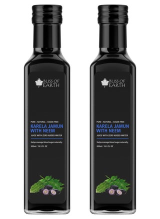 Karela Jamun Juice With Neem For Sugar Control Natural Boold Sugar Support & Detox Zero Sugar Zero Water 500ml PET Bottle Pack of 2 - pzsku/Z89B0AF5F51BD20191BFFZ/45/_/1731661737/f586b263-6881-4837-b208-fb80a5634917