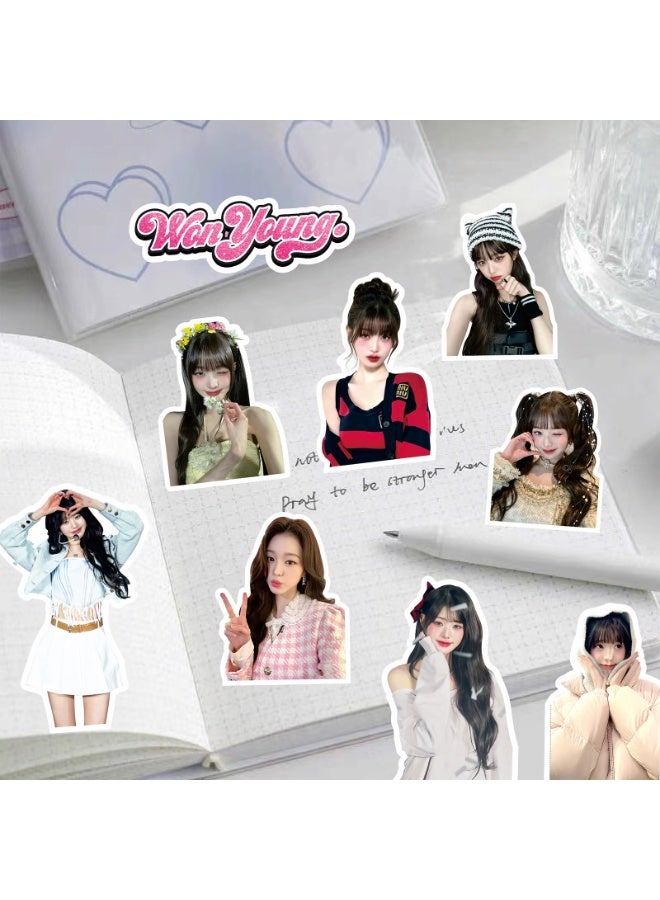 NIBEMINENT 65 Pcs Kpop IVE - Jang Wonyoung Deco Kit Waterproof Stickers, High Definition Printing Bright Colors, Suitable for Laptop Skateboard Luggage Water Bottle Guitar DIY - Image 3