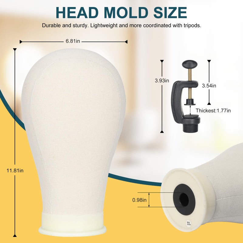 Retbtnm Wig Stand with Head 50 Inches, Wig Head Stand with 22 Inches Mannequin Head, Height Adjustable Metal Tripod Wig Stand, Manikin Head Set for Wigs Display Making Hair Weave and Styling - Image 2