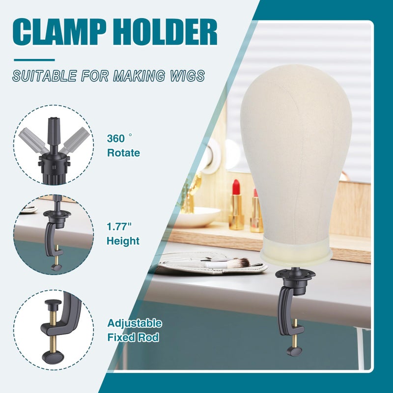 Retbtnm Wig Stand with Head 50 Inches, Wig Head Stand with 22 Inches Mannequin Head, Height Adjustable Metal Tripod Wig Stand, Manikin Head Set for Wigs Display Making Hair Weave and Styling - Image 4