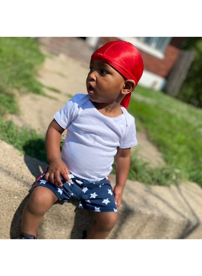 ForceWave 2 PCS Silky Satin Baby Durags for Boys Girls Infant - Image 2