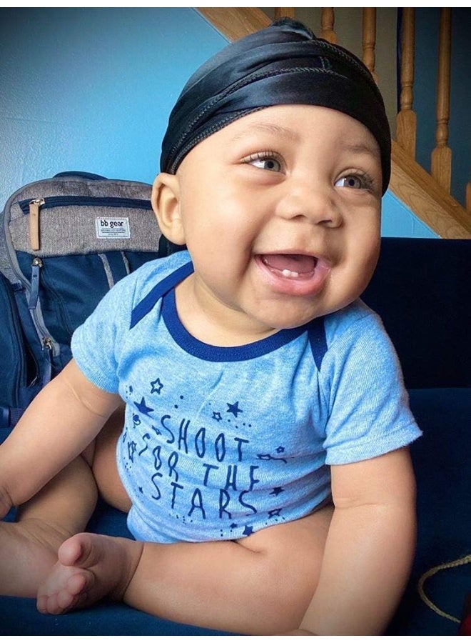 ForceWave 2 PCS Silky Satin Baby Durags for Boys Girls Infant - Image 3