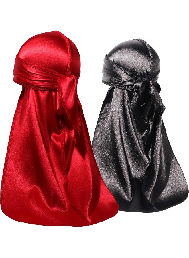 ForceWave 2 PCS Silky Satin Baby Durags for Boys Girls Infant - Image 1