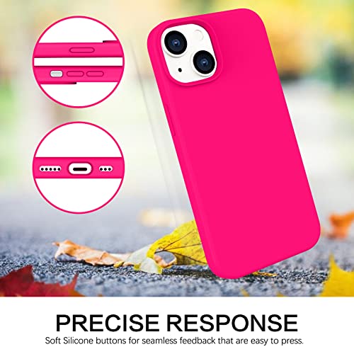 BENTOBEN Compatible with iPhone 14 Case, Soft Silicone Gel Rubber Bumper Microfiber Lining Hard Back Shockproof Protective Phone Cover for iPhone 14 6.1", Hot Pink - Image 3