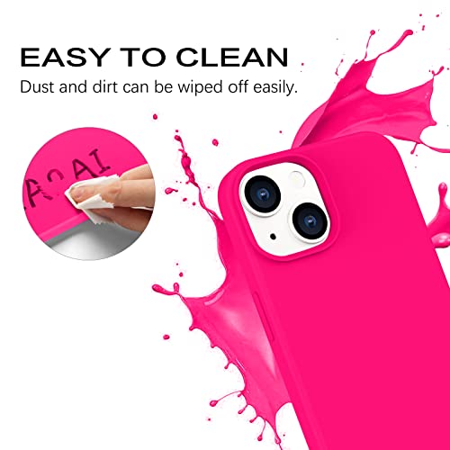 BENTOBEN Compatible with iPhone 14 Case, Soft Silicone Gel Rubber Bumper Microfiber Lining Hard Back Shockproof Protective Phone Cover for iPhone 14 6.1", Hot Pink - Image 2