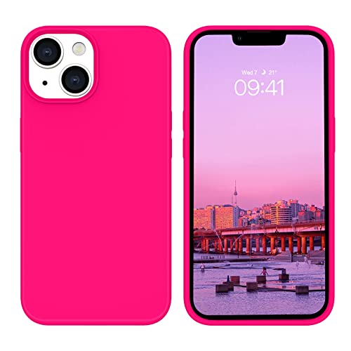BENTOBEN Compatible with iPhone 14 Case, Soft Silicone Gel Rubber Bumper Microfiber Lining Hard Back Shockproof Protective Phone Cover for iPhone 14 6.1", Hot Pink - Image 1