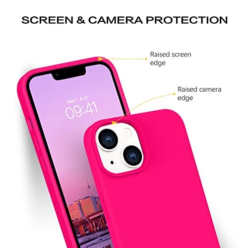 BENTOBEN Compatible with iPhone 14 Case, Soft Silicone Gel Rubber Bumper Microfiber Lining Hard Back Shockproof Protective Phone Cover for iPhone 14 6.1", Hot Pink - Image 4
