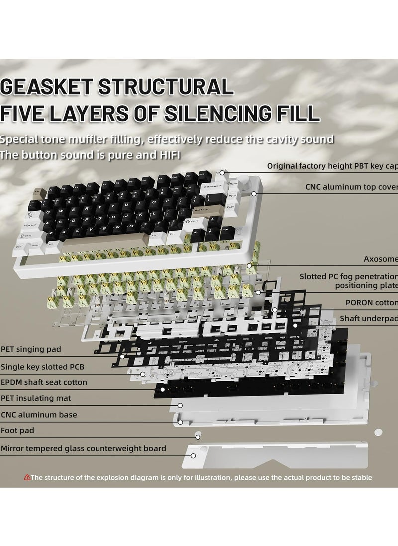 Attack Shark X86 RGB Wireless Gasket Gaming Keyboard with Knob,75% CNC Aluminum Alloy Mechanical Keyboard,Bluetooth/2.4Ghz/USB-C Hot Swappable Custom Keyboard,4000 mAH Battery,Linear Matcha Switch  - Image 4