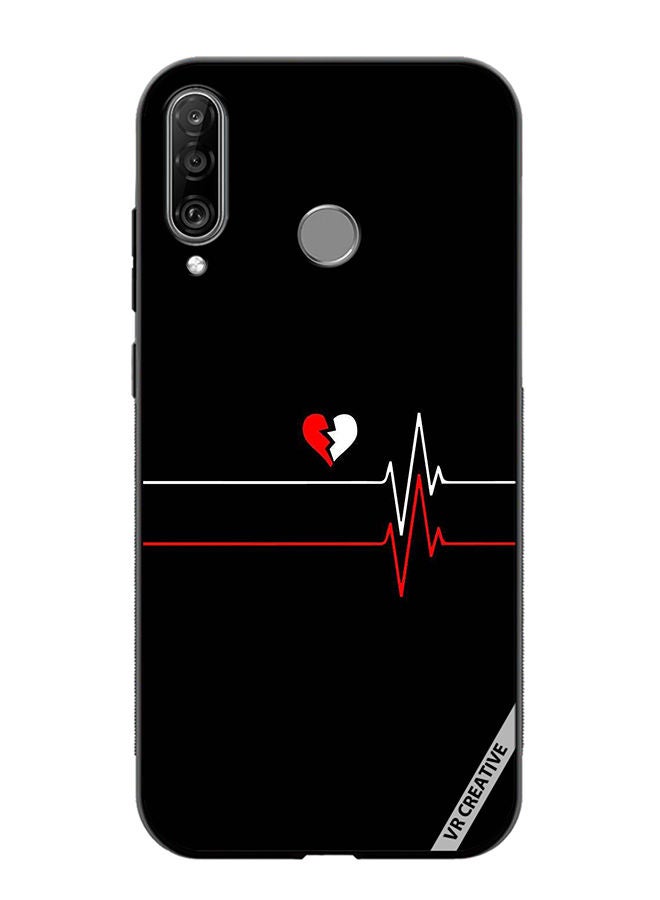 Protective Case Cover For Huawei P30 Lite Heartbeat Design Multicolour