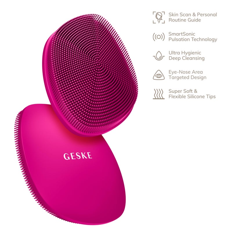 GESKE SmartAppGuidedâ„¢ Facial Brush | 4 in 1 | Professional Facial Cleansing Brush | Skin Cleansing Silicone Facial Brush | Routine Skincare | Gentle Cleansing | Facial Cleanser - Image 4