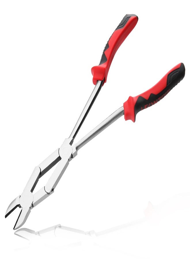 كماشة قطع الأسلاك ذات المحور المزدوج من LEONTOOL Long Reach XL، قواطع جانبية بمفصل مزدوج، كماشة قطع مركبة ذات مدى طويل للغاية، قواطع قطرية للمساحات الضيقة التي يصعب الوصول إليها - Image 1