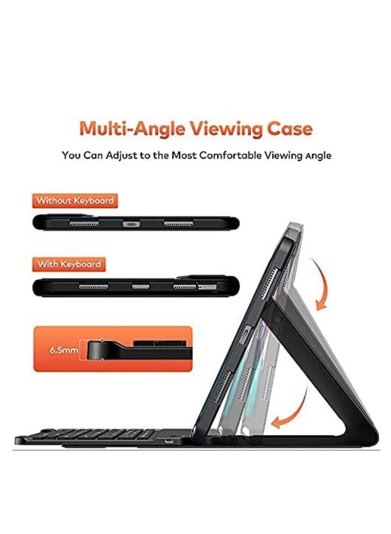 Raxoom Arabic and English Keyboard Case for iPad Pro 11 inch 3rd Generation 2021 / iPad Pro 11-inch 2020 &2018, iPad Air 4th Gen, Lightweight Cover with Detachable Keyboard& Pencil Holder(iPad Pro 11, Black) - Image 3