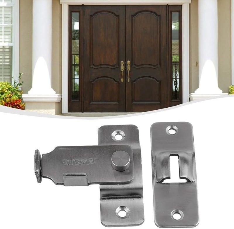 304 الفولاذ المقاوم للصدأ زاوية قائمة هوك الترباس للأمن خزانة الباب المنزلق درج - Image 1