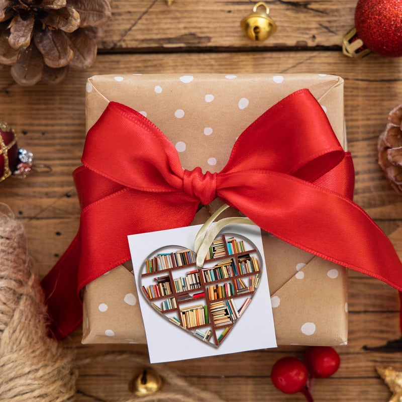 TEEBIM هدايا عشاق الكتب - الحلي الكتب لمحبي أشجار عيد الميلاد عاشية عيد الميلاد الحلي - هدايا لعشاق الكتب - زخرفة الكتب عاشق زخرفة أمين المكتبة - الحلي أكريليك عيد الميلاد - Image 5