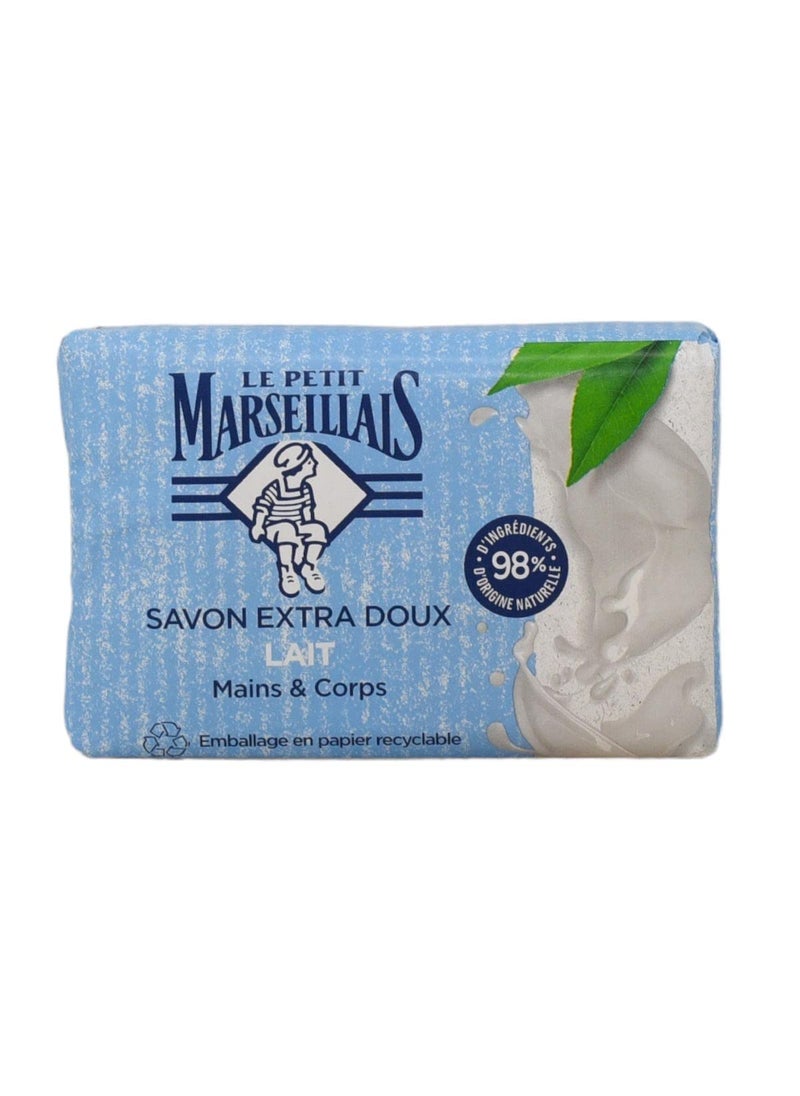 LE PETIT MARSEILLAIS Le Petit Marseillais milk soap  fabricated in the old fashioned way  Bar of soap 200g 
