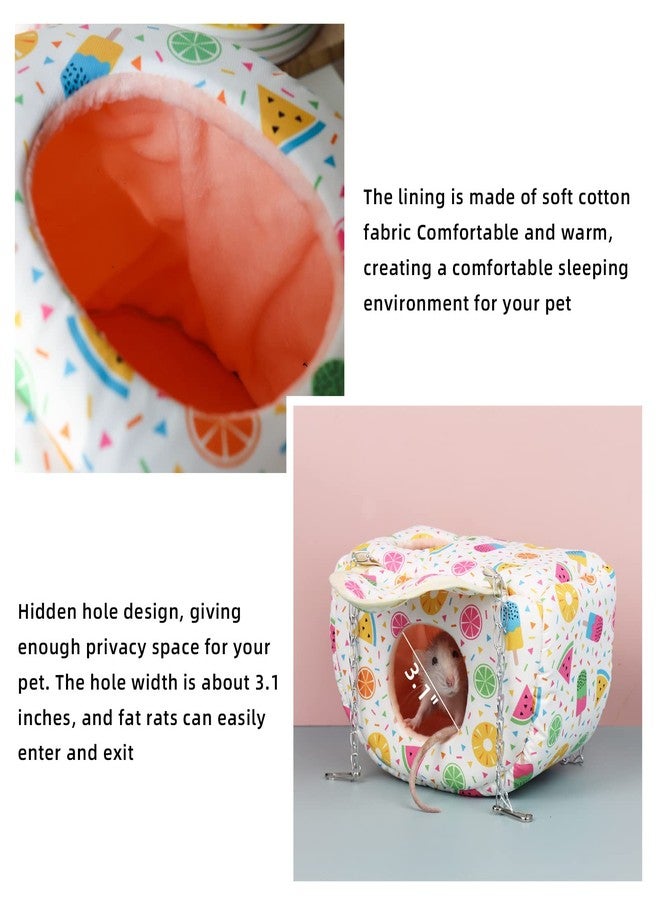 HardcorePet Sugar Glider Pouch Cage Accessories, Small Pet Cage Hammock Guinea Pig Bed Hideout, Rat Hanging Bed with Hideout for Hamster, Squirrel (Fruit White) - Image 4