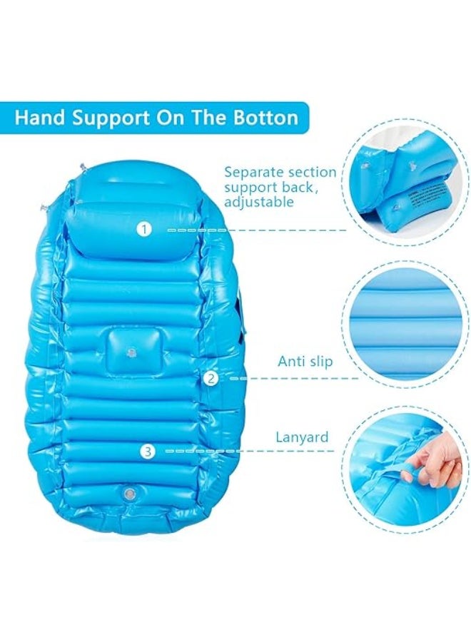 Inflatable Baby Bathtub with Comfort Cushion and Side Storage Pocket - Anti-Slip Foldable Travel Bath Tub for 0-36 Months - Image 3
