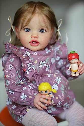 KOKOMANDY Realistic Reborn Baby Doll 24 inch Toddler Girl Look Real Lifelike Silicone Babies Soft Body Weighted Doll for Toddler Children Age 5 Year Old Girls - Image 1