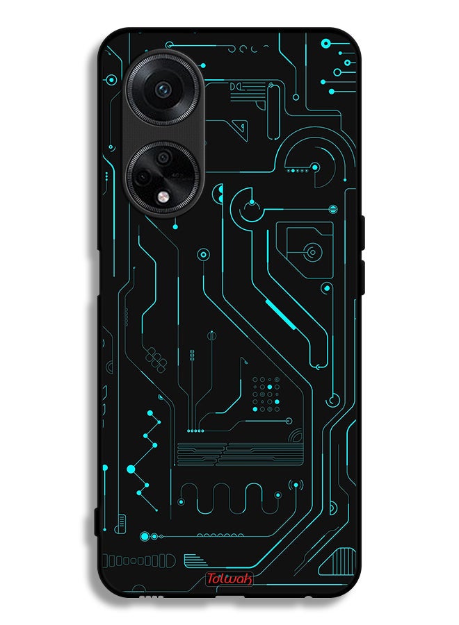 Tolwak غطاء حماية أوبو A98 5G فن رقمي دوائر الحد الأدنى عرض متعدد - Image 1