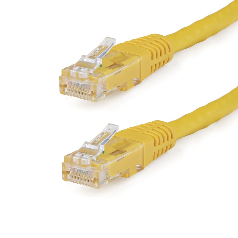 StarTech.com 25ft CAT6 Ethernet Cable - Yellow CAT 6 Gigabit Ethernet Wire -650MHz 100W PoE++ RJ45 UTP Molded Category 6 Network/Patch Cord w/Strain Relief/Fluke Tested UL/TIA Certified (C6PATCH25YL) - Image 2