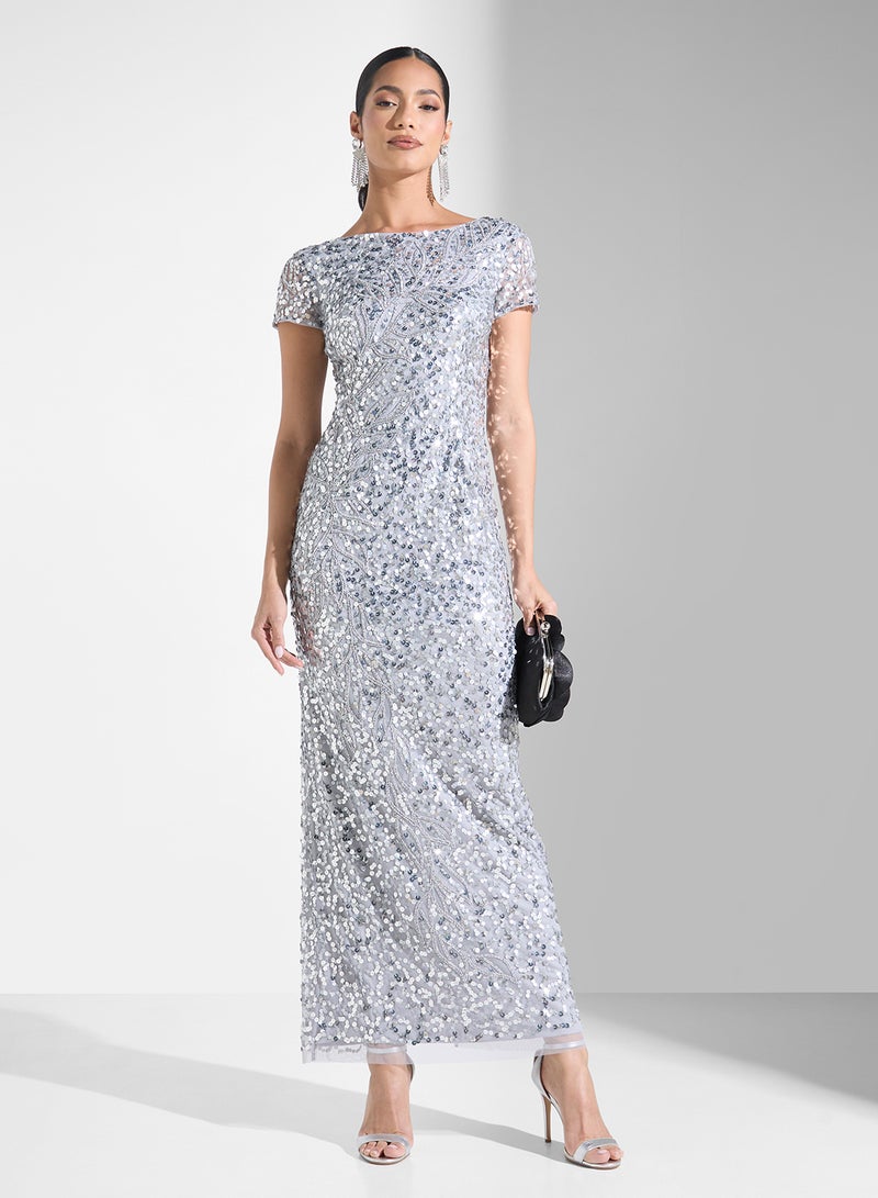 Adrianna Papell Sequin Embellished Dress - Image 4