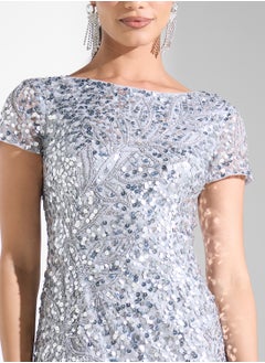 Adrianna Papell Embellished Mesh Detailed Dress  - Image 3