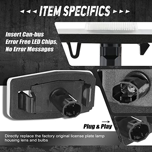 NUVISION LIGHTING Pair of LED License Plate Lights Compatible with 99-03 Protégé / 02-03 Protege5 / 99-05 Miata MX-5, YL8Z13550AA NC1051270BL, NVL-LPL-009 - Image 4