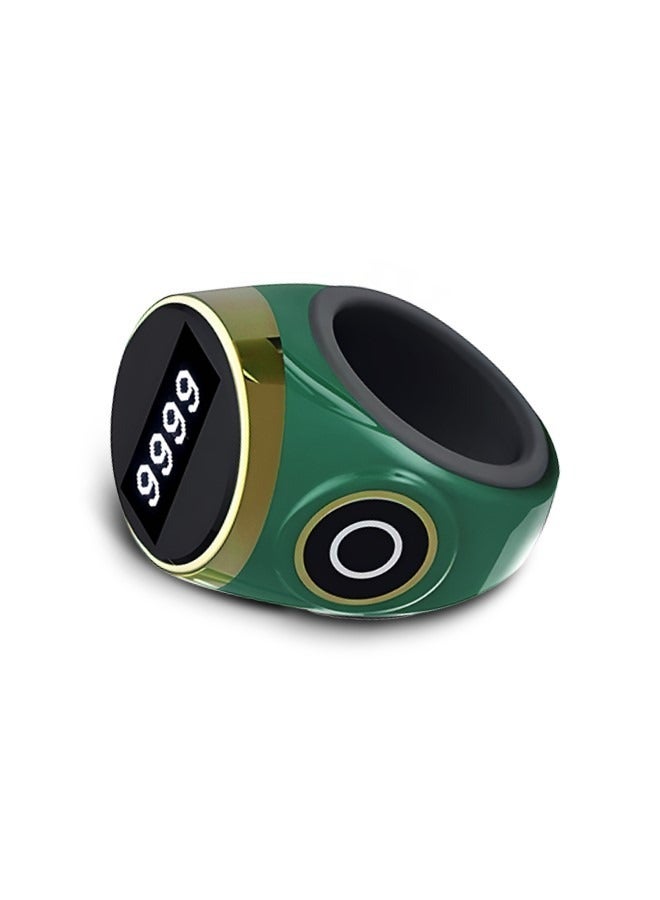 OLED Screen Tasbeeh Ring, Lightweight Smart Counter with Waterproof Function, Accurate Electronic Counter for Muslim Prayers, Green - Image 1