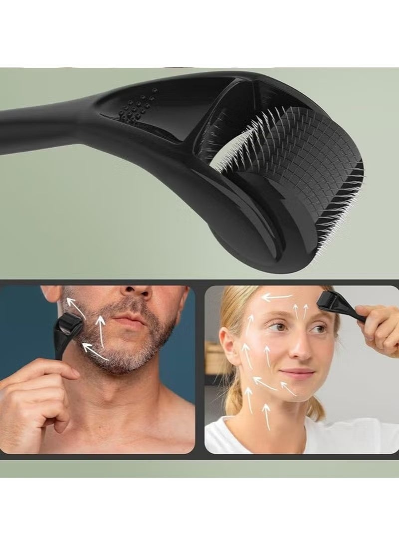 Skin Roller Therapy System Black 0.5mm Derma Roller Microneedle Roller For Face, Roller for Beard Micro Needle Roller For Face Scalp - Image 3