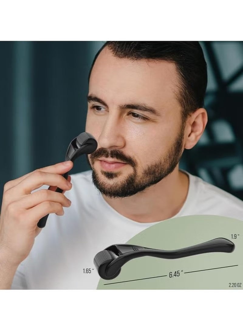 Skin Roller Therapy System Black 0.5mm Derma Roller Microneedle Roller For Face, Roller for Beard Micro Needle Roller For Face Scalp - Image 2