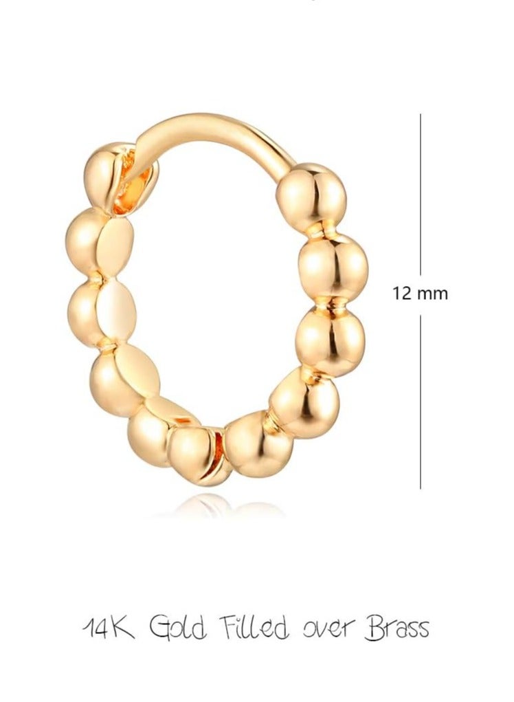 Women Huggie Earrings Gold Hoop Sleeper 14K Gold Filled Small Simple Handmade Hypoallergenic Everyday Jewelry - Image 5
