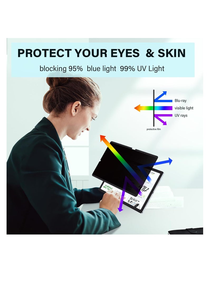 Removable Privacy Screen Protector for 12.4 inch Samsung Galaxy Tab S10 Plus 2024/ S9 Plus 2023/S7 Plus (2020) and Tab S8 Plus (2022),Tinted Magnetic Private UV Filter,Anti-Fingerprint