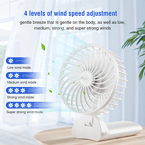 Psecici Handheld Fan, Mini Portable Personal Fan with lanyard, 4 Speeds Level 180° Foldable Design for Desk/Travel/Office/Outdoor - Image 3