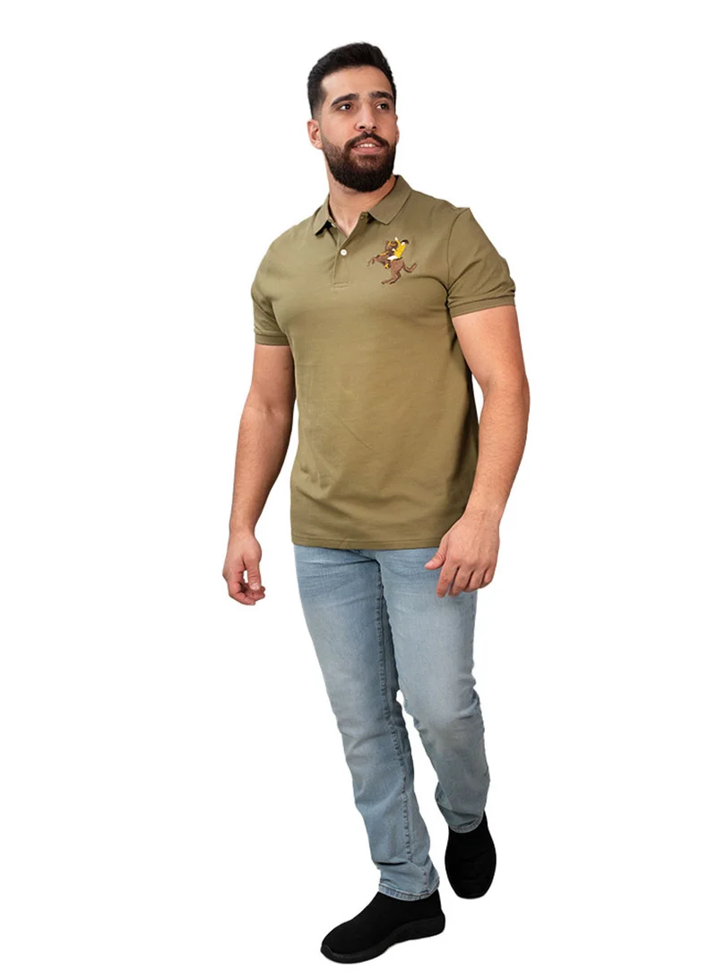 GIORDANO Men's Slim Fit Cotton Short Sleeve Napoleon Polo