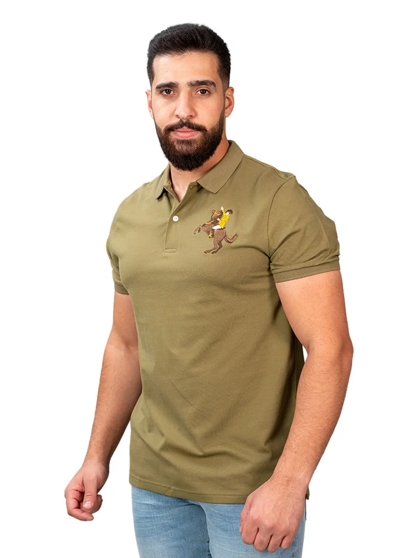 GIORDANO Men's Slim Fit Cotton Short Sleeve Napoleon Polo