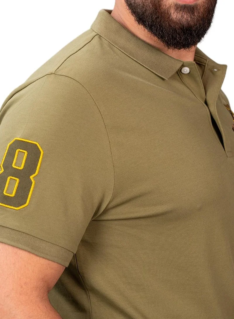 GIORDANO  Men's Slim Fit Cotton Short Sleeve Napoleon Polo for Men | Best Price UAE