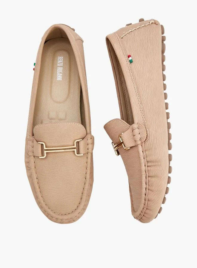 Renzo Ruganni BEIGE Women Slip-On Moccasins for Women | Best Price UAE