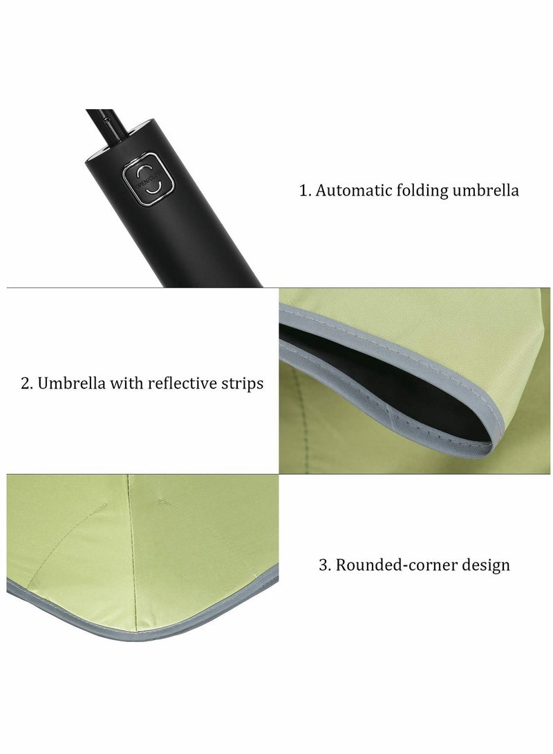 SOLARAE Compact Windproof Travel Umbrella with Rounded Corners, 8 Ribs for Enhanced Durability, UV Protection, and Rain Shield – Perfect for Sun and Rain Protection on the Go. - Image 2