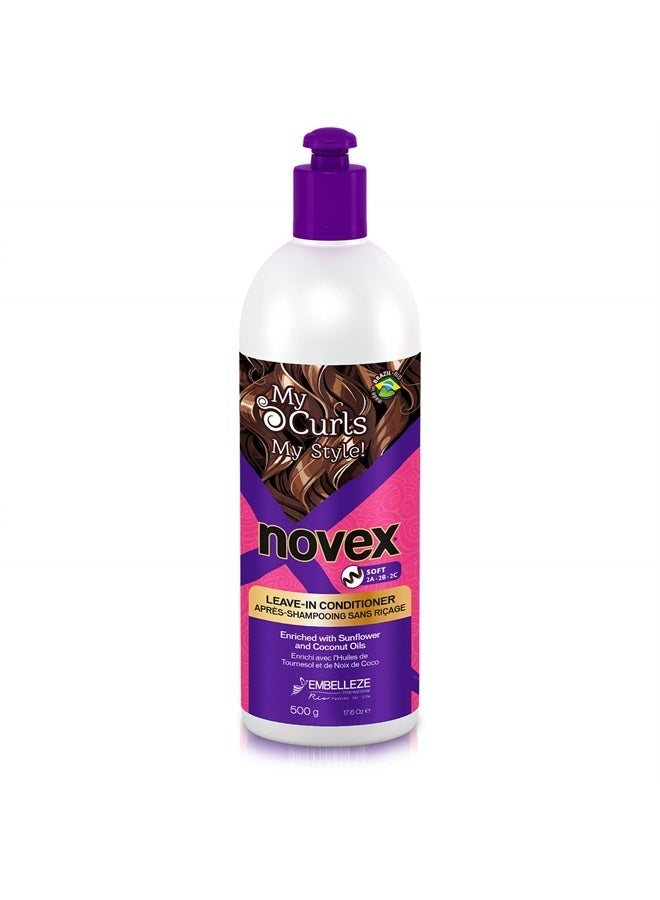 NOVEX My Curls Soft Leave In – Repairs Damaged Curls – Enhances Shine, Softness and Luster – Frizz Free Hair - 17.6 oz. - Image 1