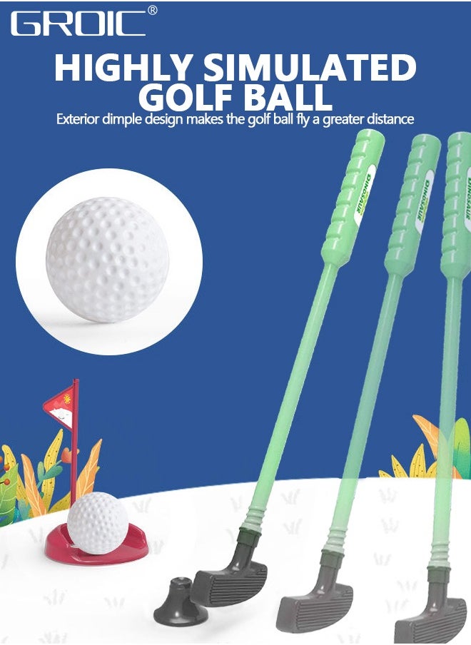 GROIC Kids Golf Clubs Set, Toddler Golf Toy, Early Educational Outdoors Exercise Toy for Kid with 1 Golf Cart, 3 Golf Clubs, 2 Practice Holes, 2 Golf Tees, 2 Golf Flag, 4 Balls  - Image 3
