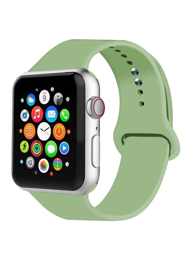 NIBEMINENT Silicone Replacement Band For Apple Watch Series 3/2/1 Mint - Image 1