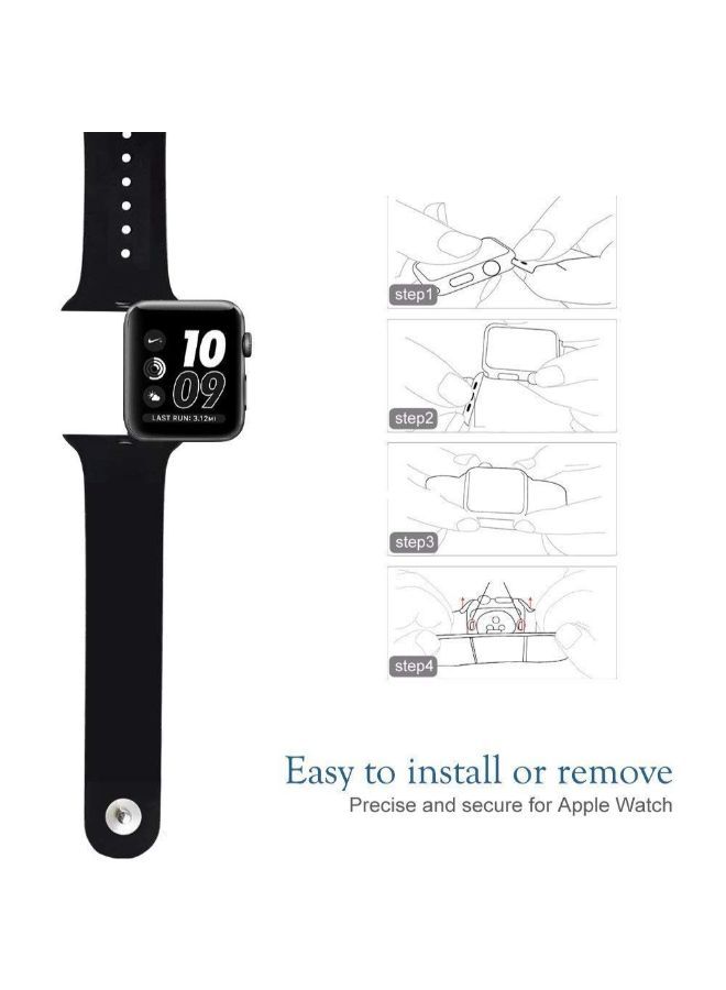 NIBEMINENT Silicone Replacement Band For Apple Watch Series 3/2/1 Mint - Image 2