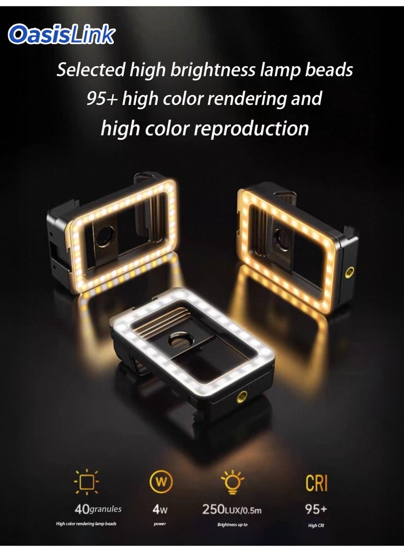 OasisLink 3 - in - 1 Phone Clip Fill Light with 15X Macro Lens, 360° Surround Fill, for Indoor/Night/Cloudy Day Photography, Makeup & Embroidery - Image 3