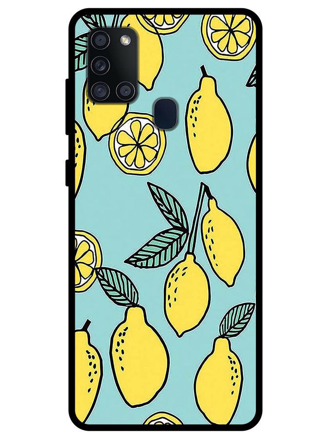 Theodor Protective Case Cover For Samsung Galaxy A21s Lemons Background Turqoise - Image 1