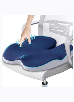 Arabest Memory Foam Seat Cushion Car Seat Cushion Office Chair Seat Cushion for for Relief Tailbone and Hip Tire, Pressure Relief on the Coccyx for Office Chair, Car Seat and Wheelchair(bule)  - Image 1