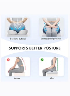 Arabest Memory Foam Seat Cushion Car Seat Cushion Office Chair Seat Cushion for for Relief Tailbone and Hip Tire, Pressure Relief on the Coccyx for Office Chair, Car Seat and Wheelchair(bule)  - Image 5