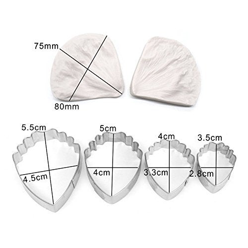AK ART KITCHENWARE Peony Cutter & Veiner Cake Decorating Supplies Stainless Steel Cookie Cutter Silicone Veining Mold Gumpaste Making Tool A327&VM060 - Image 2