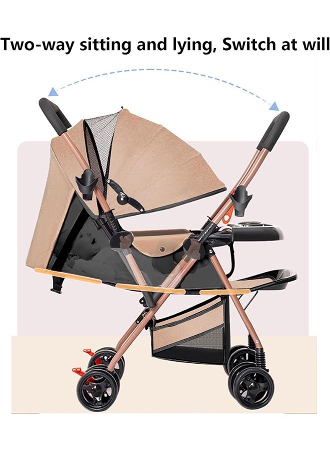 Two-Way Foldable Lightweight Stroller, Travel Umbrella Stroller, Baby Strollers and Toddler Strollers with Large Storage Basket and Canopy, Reclining Seat, Child Tray, Compact for Travel - Image 5