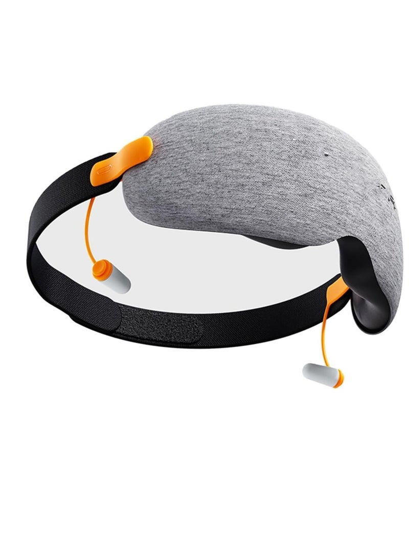 GUDOO Noise Cancelling Sleep Mask with Ear Plugs 3D Sleeping Eye Mask for Women Men Adjustable Blindfold Eye Covers for Sleep Travel Airplane  Grey - Image 1